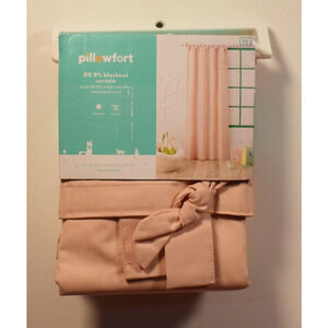 Pillowfort Tie Top Embellished Kids' Blackout 42x84" Curtain Panel W/Ties Pink *